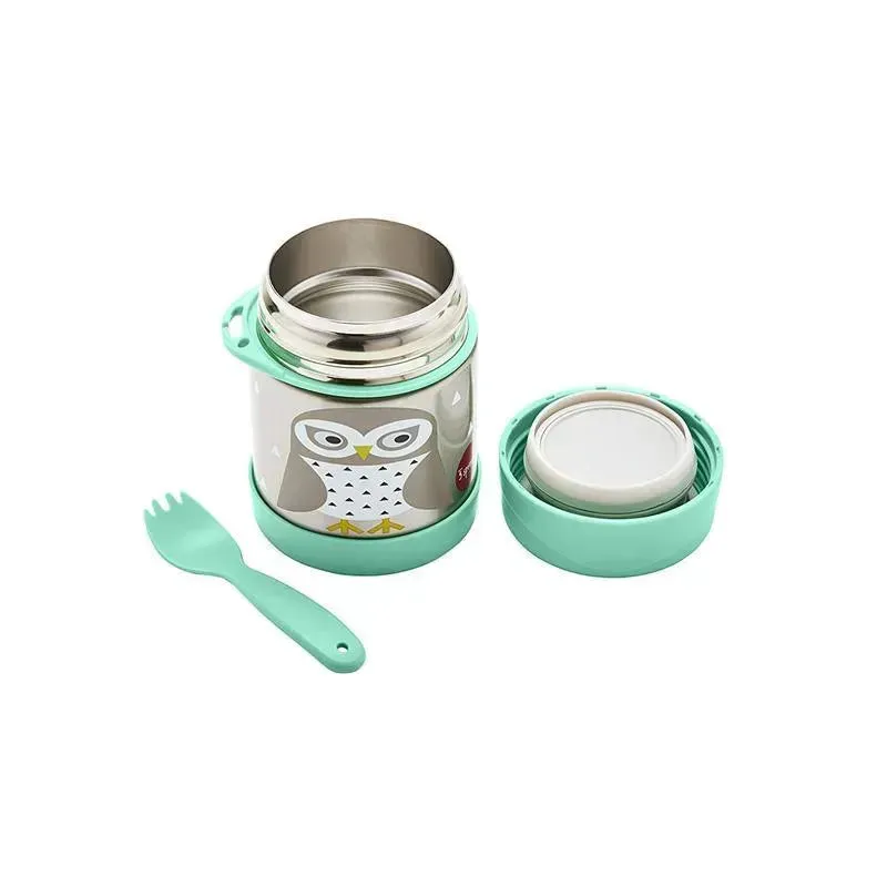 3 Sprouts - Stainless Steel Food Jar, Owl - Image 3
