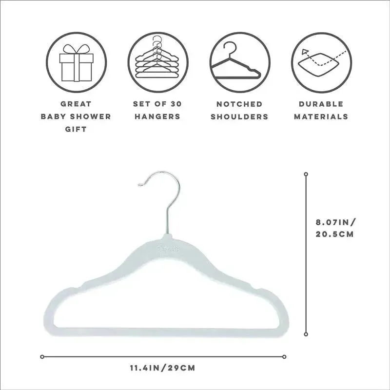 3 Sprouts - Velvet Baby Hangers, Non-Slip, Durable, Pack of 15, Blue - Image 5