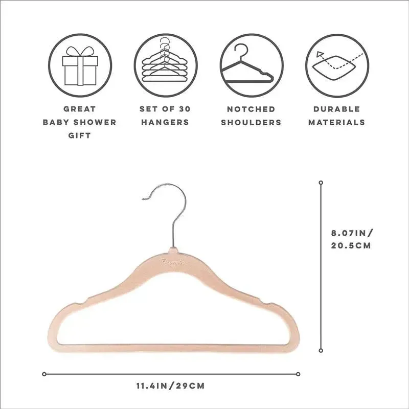 3 Sprouts - Velvet Baby Hangers, Non-Slip, Durable, Pack of 15, Hazelnut - Image 4