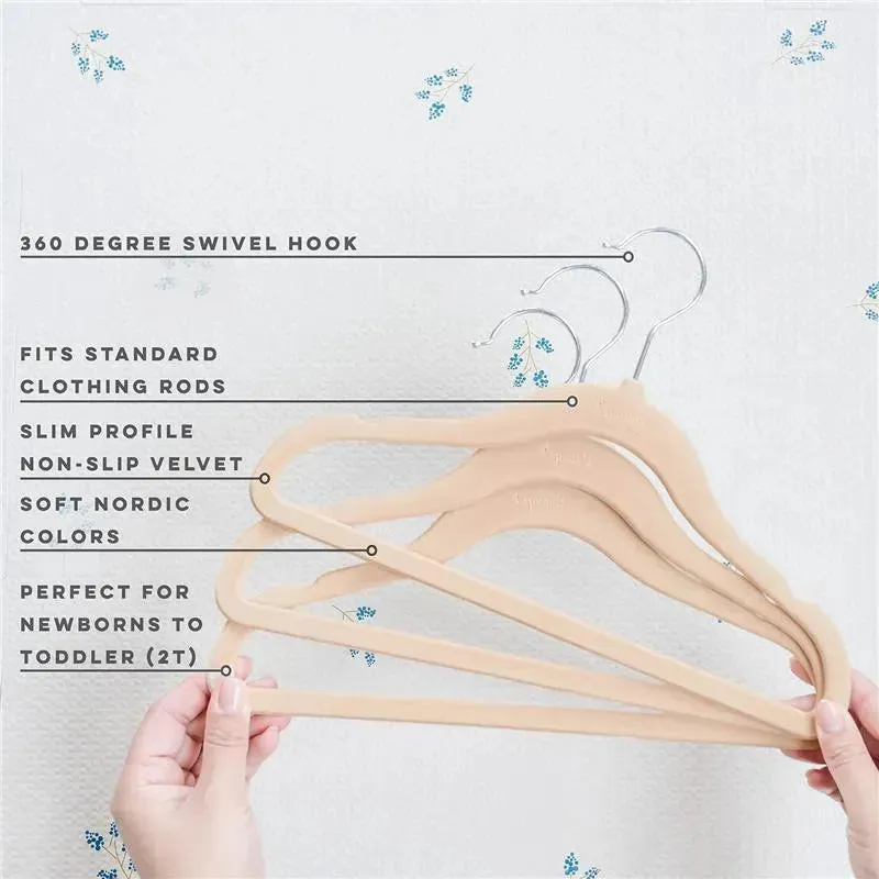 3 Sprouts - Velvet Baby Hangers, Non-Slip, Durable, Pack of 15, Hazelnut - Image 7