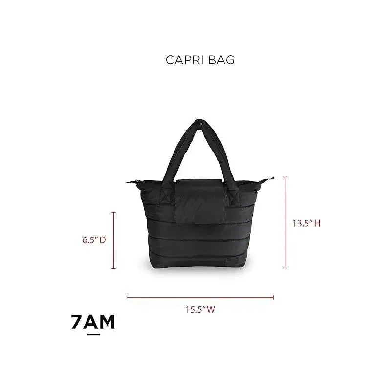 7AM Voyage - Waterproof Capri Diaper Bag with Crossbody Straps Black Polar - Image 6