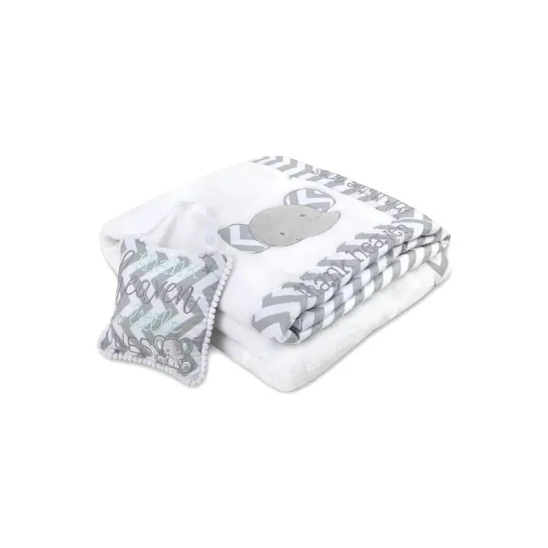 A.D. Sutton - Baby Blankets Elephant, Grey/White