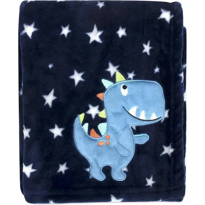 A.D. Sutton - Baby Essentials Plush Blanket, Dino Blue - Image 5