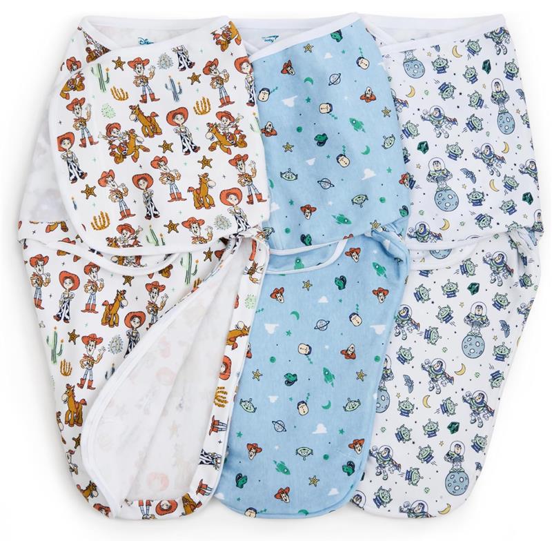 Aden + Anais - 3Pk Essentials Easy Swaddle Wrap Quick Change with Bottom Zipper, Toy Story