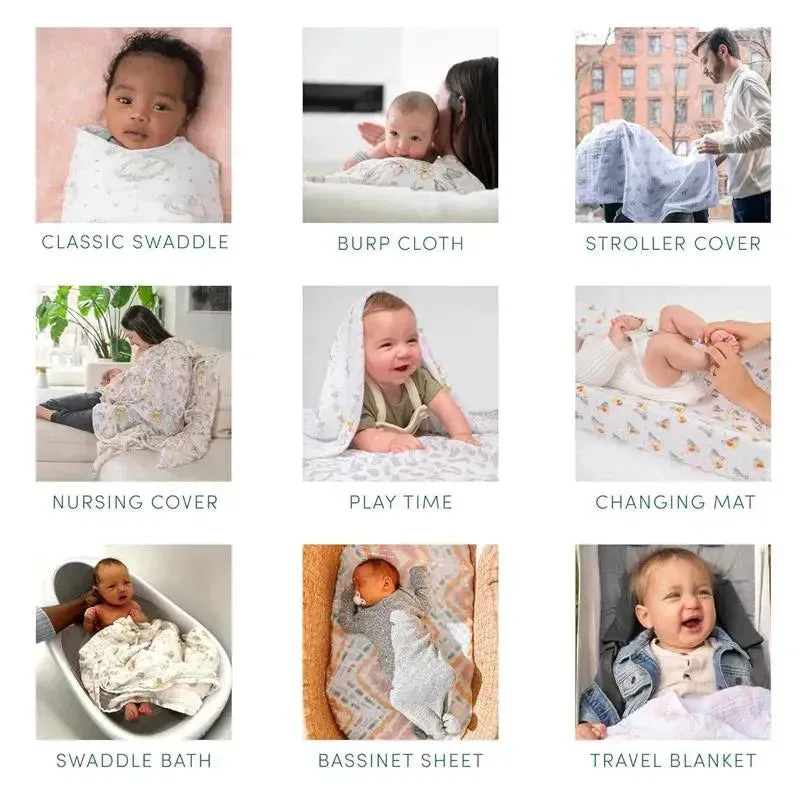 Aden + Anais - 4 Pk Elephant Circus Swaddle Blankets - Image 5