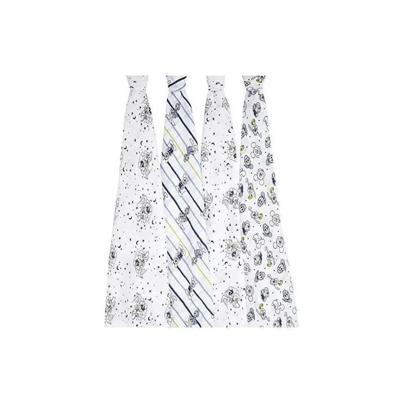 Aden + Anais - 4 Pk Muslin Swaddles, Mickey Stargazer - Image 5