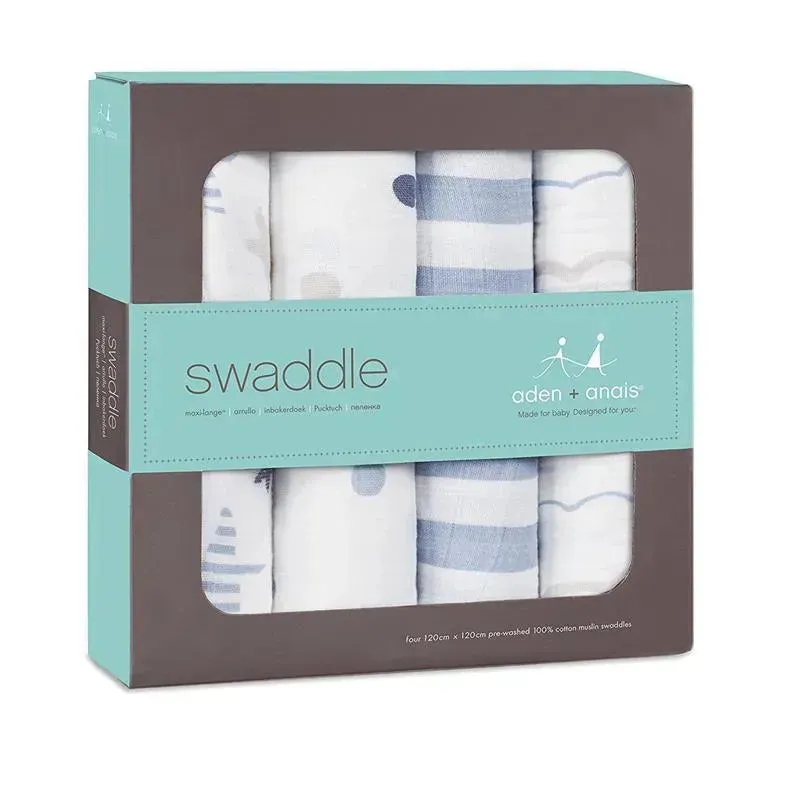 Aden + Anais 4Pk Classic Swaddle, Rock Star - Image 4