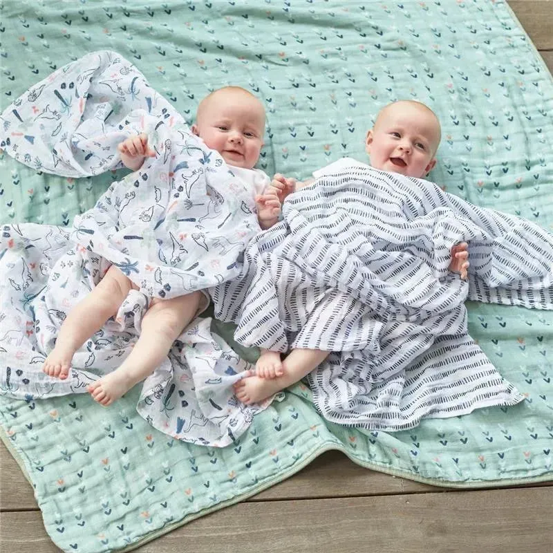 Aden + Anais - 4Pk Cotton Muslin Swaddle, Dinotime - Image 4