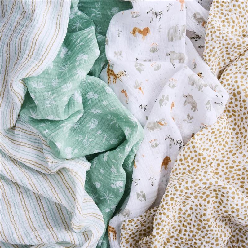 Aden + Anais - 4Pk Essentials Cotton Muslin Swaddle, Giraffe Safari - Image 2