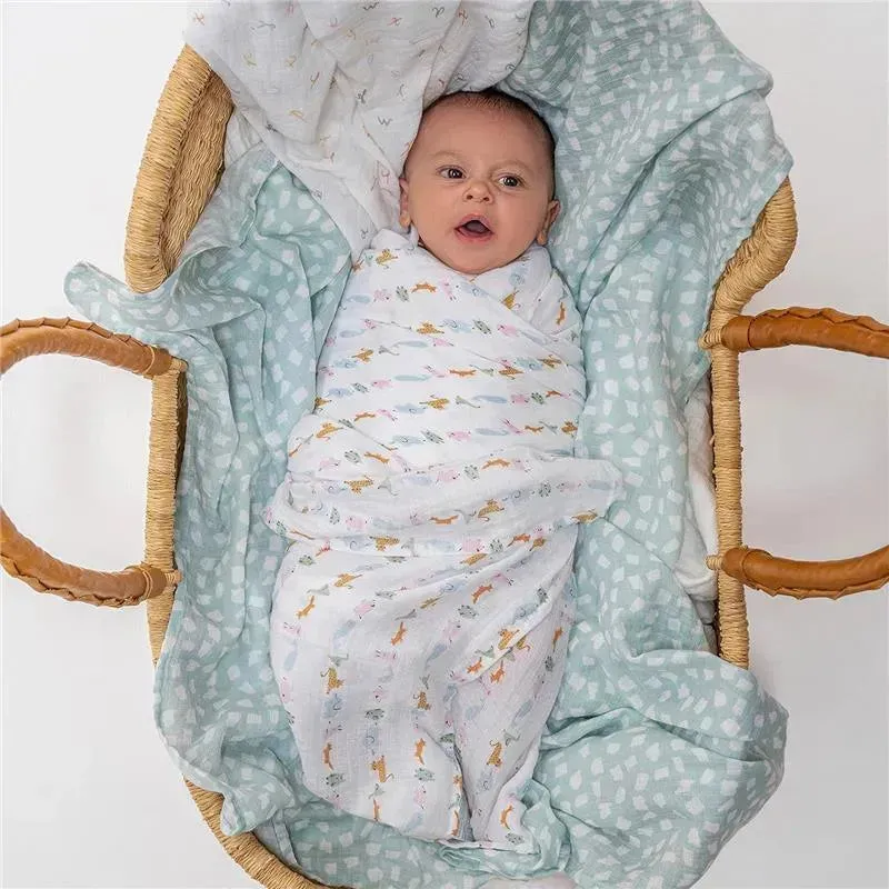 Aden + Anais - 4Pk Muslin Swaddles Alphabet Animals - Image 3