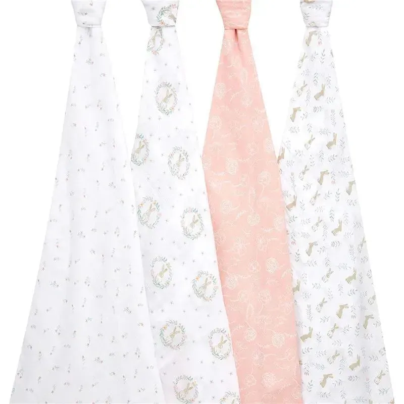 Aden + Anais - 4Pk Muslin Swaddles Blushing Bunnies - Image 3