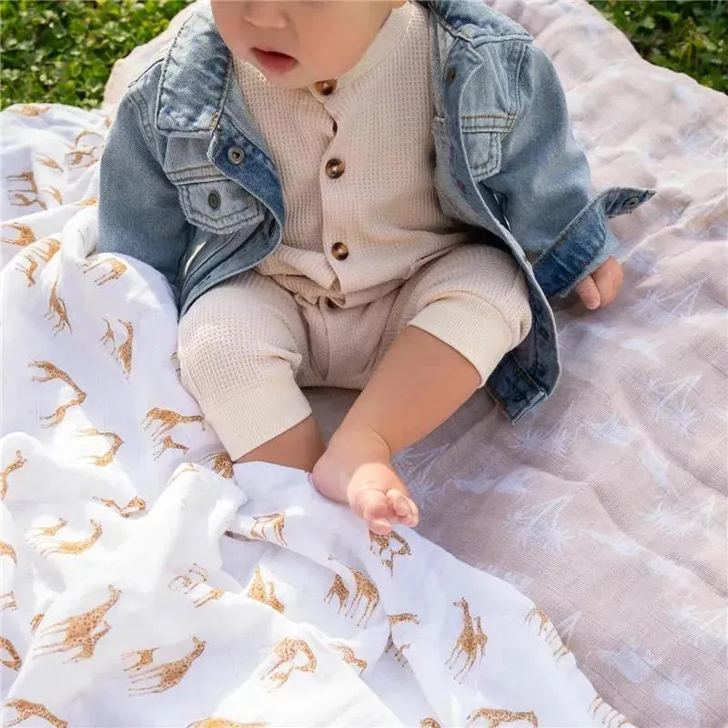Aden + Anais - Swaddle Blanket, 100% Organic Cotton Blankets, 4 Pack, Safari Dreams - Image 4