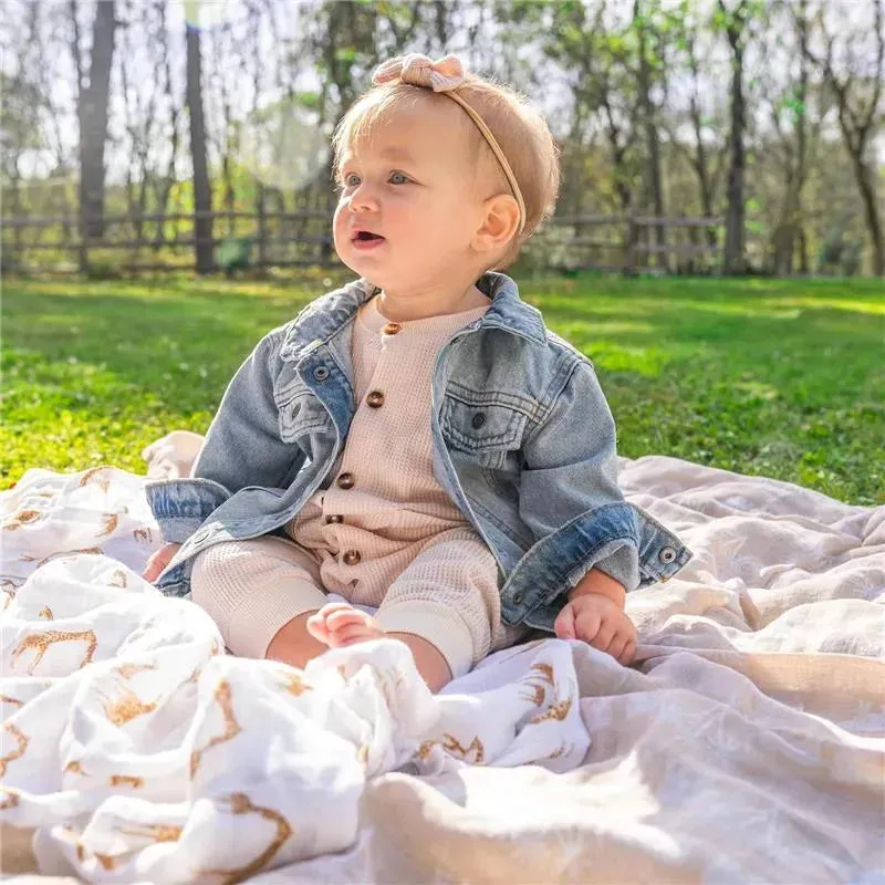 Aden + Anais - Swaddle Blanket, 100% Organic Cotton Blankets, 4 Pack, Safari Dreams - Image 5