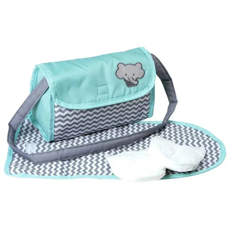 Adora - Baby Doll Diaper Bag, Includes Changing Mat and 2 Doll Diapers, Zig Zag Print - Image 4