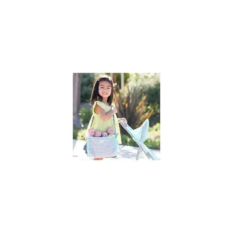 Adora - Baby Doll Diaper Bag, Includes Changing Mat and 2 Doll Diapers, Zig Zag Print - Image 5