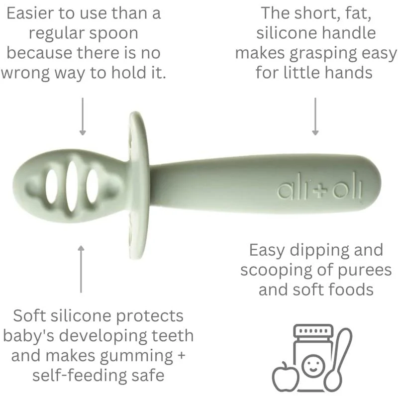 Ali + Oli - 3Pk Multi Stage Spoon Set For Baby | Pine - Image 2