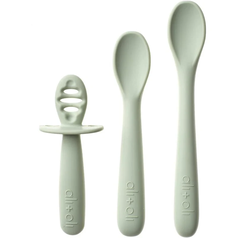Ali + Oli - 3Pk Multi Stage Spoon Set For Baby | Pine - Image 5