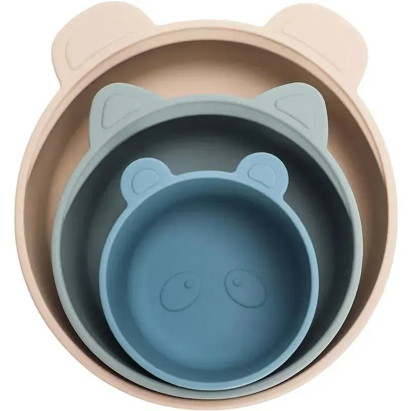 Ali + Oli - 3Pk Stackable Snack Bowl Set, Blue Horizon