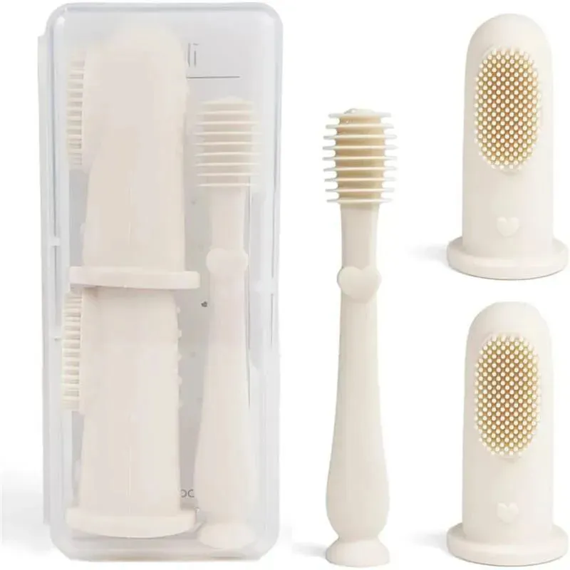 Ali + Oli - Baby Finger Toothbrush & Tongue Cleaner Oral Set, Ivory