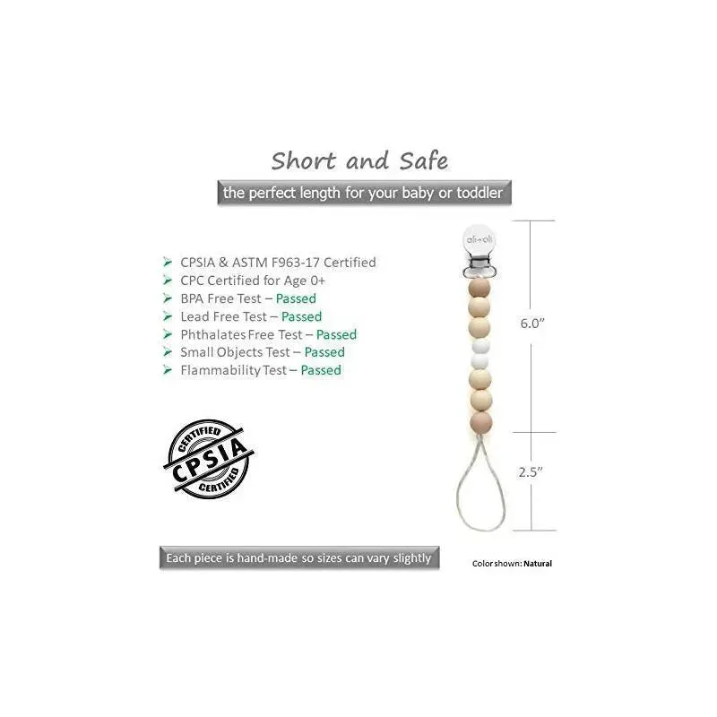 Ali + Oli Pacifier Clip (Natural) - Image 3