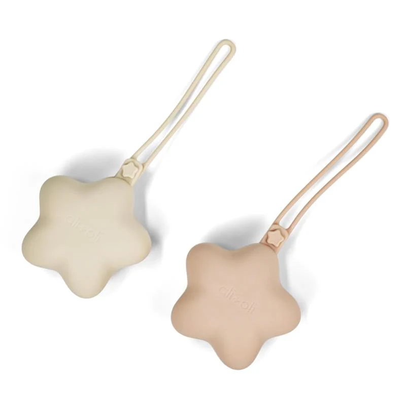 Ali + Oli - Silicone Pacifier Case Star 2Pk, Blush Sand - Image 3