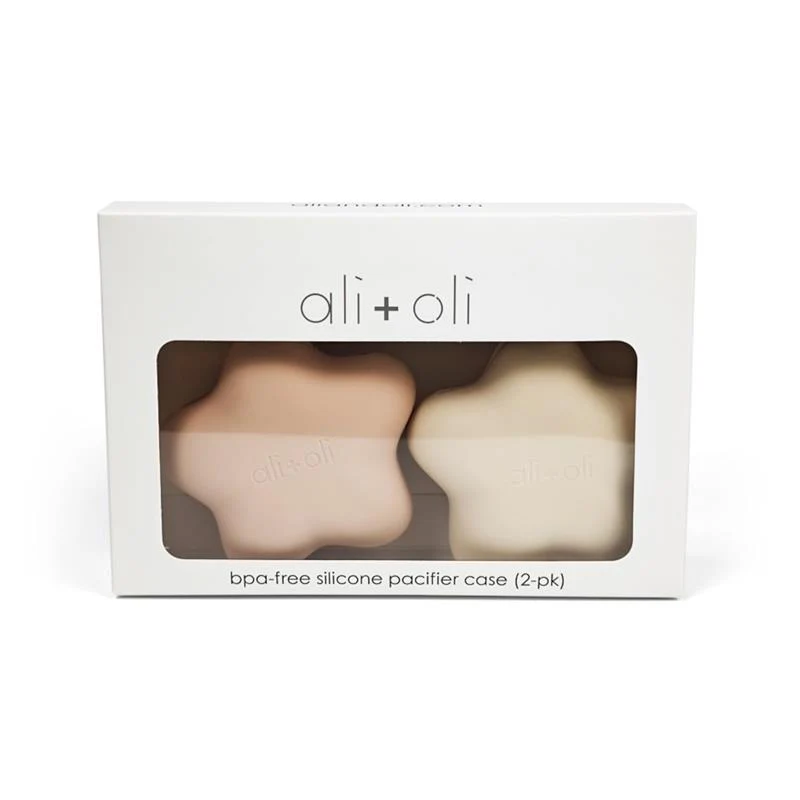 Ali + Oli - Silicone Pacifier Case Star 2Pk, Blush Sand - Image 4