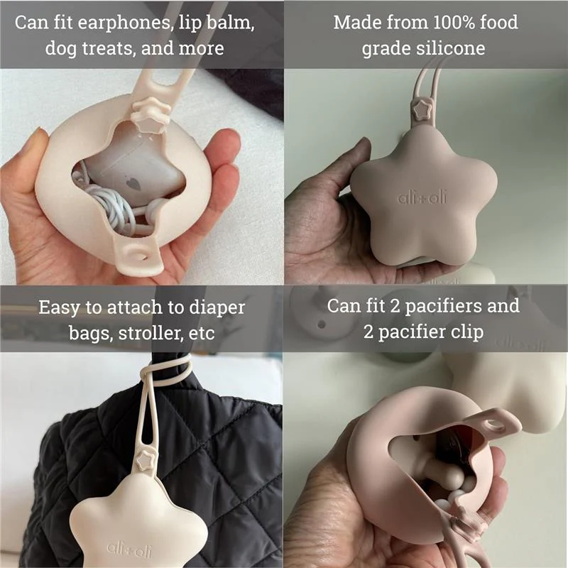 Ali + Oli - Silicone Pacifier Case Star 2Pk, Blush Sand - Image 7
