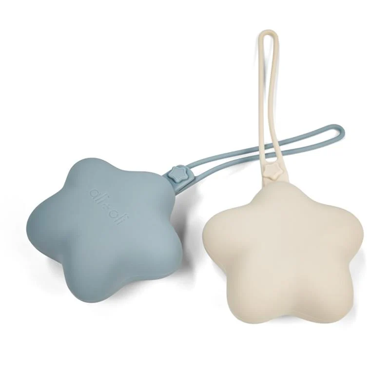 Ali + Oli - Silicone Pacifier Case Star 2Pk, Mist-Sand - Image 2
