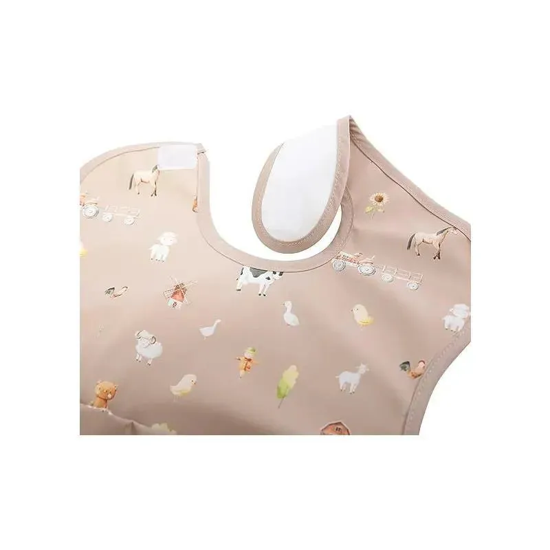 Ali + Oli - Smock Bib For Baby & Toddler Short Sleeve, Farm - Image 2