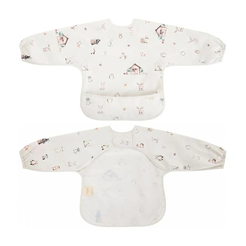 Ali + Oli - Smock Bib For Baby & Todler Long Sleeve, Woodlands