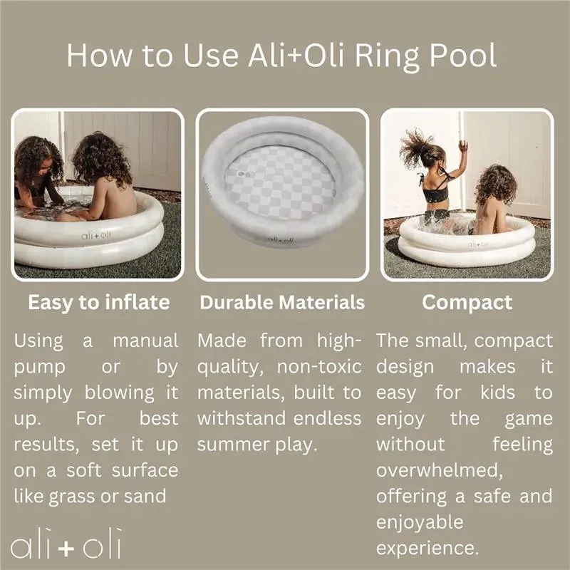 Ali + Oli - Two Rings Small Kids Inflatable Pool 35 In (Checkers) - Image 7