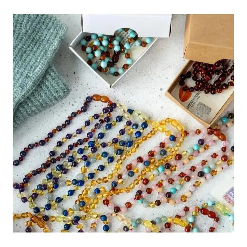 Amber Stone - Baltic Amber & Gemstone Necklace 19 - Image 2