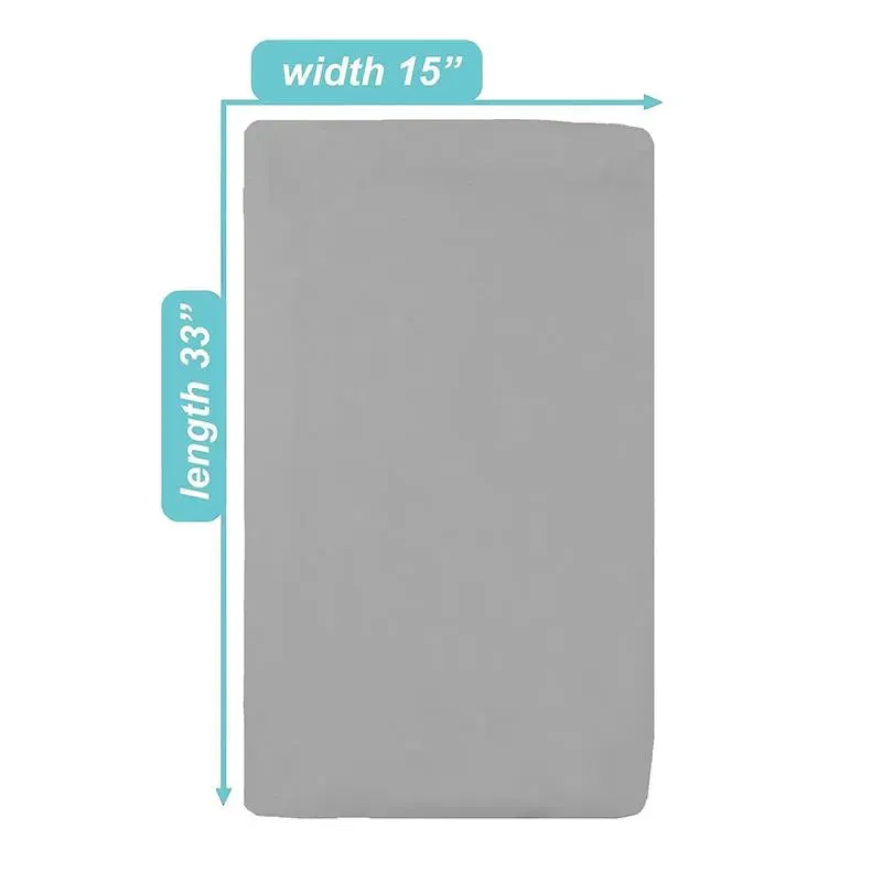 American Baby - 15 X 33 Fitted Bassinet Sheet 100% Natural Cotton Jersey Knit, Grey - Image 5
