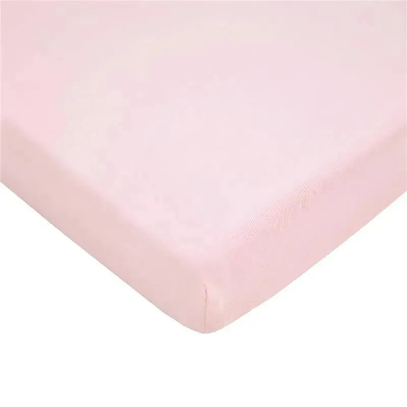 American Baby - Fitted Mini Crib Sheet 24 x 38, 100% Cotton Jersey Portable Sheet, Baby Pink