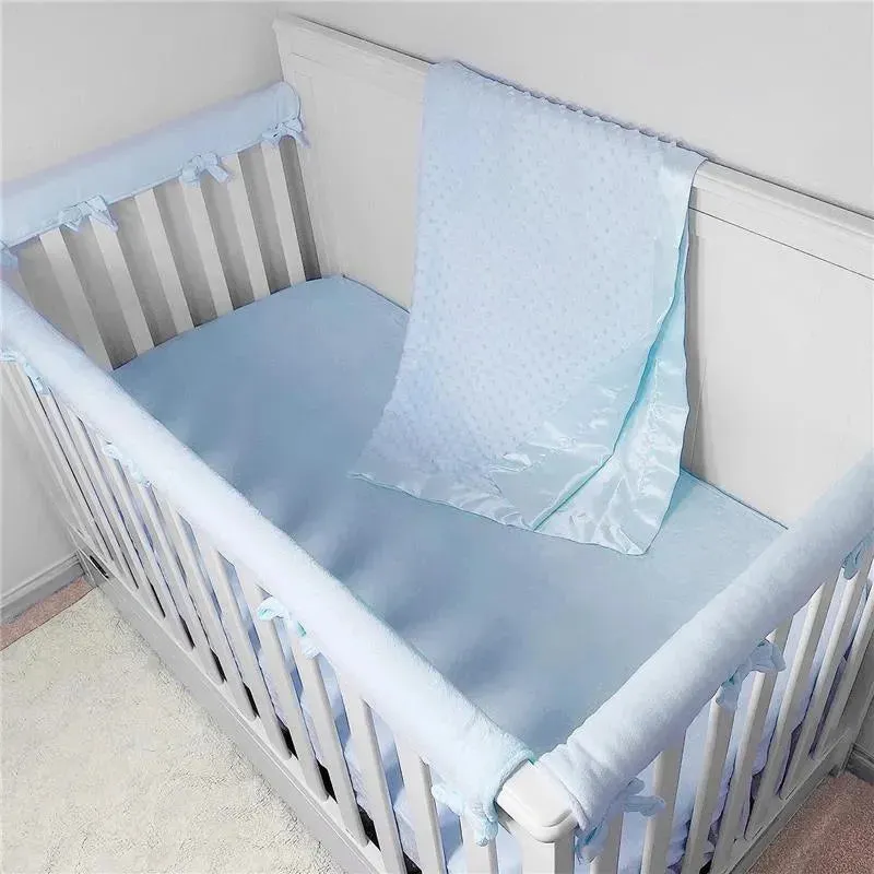 American Baby - Heavenly Soft Chenille Minky Dot Receiving Blanket, Blue - Image 2