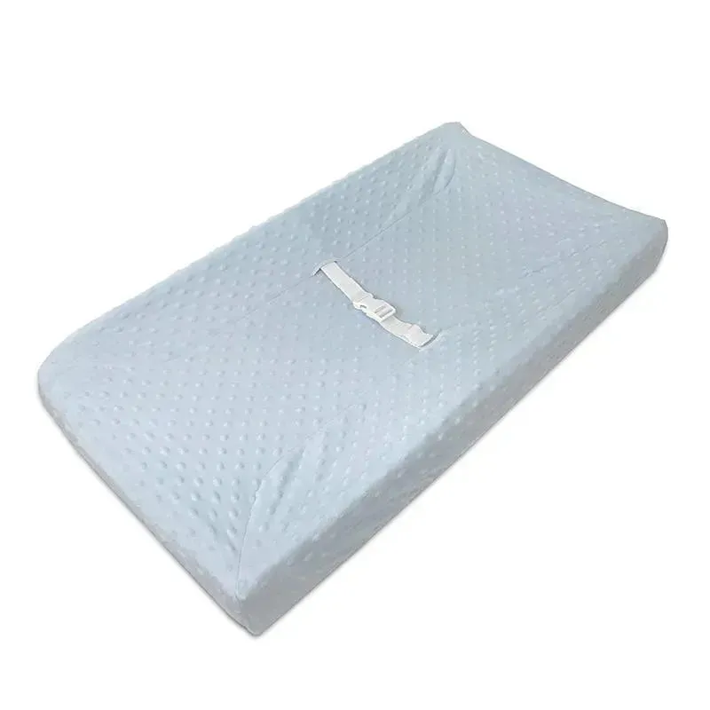 American Baby - Heavenly Soft Minky Dot Fitted Contoured Changing Pad Cover, Blue