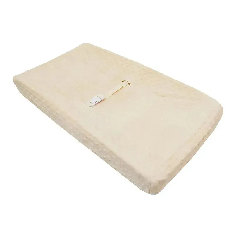 American Baby - Heavenly Soft Minky Dot Fitted Contoured Changing Pad Cover, Ecru - Image 2
