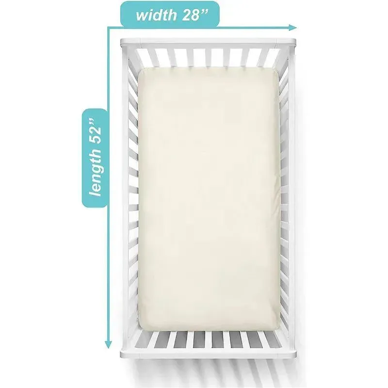 American Baby - Supreme 100% Natural Cotton Jersey Knit Fitted Crib Sheet, Ecru - Image 2
