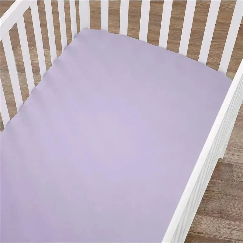 American Baby - Supreme 100% Natural Cotton Jersey Knit Fitted Crib Sheet, Lavender - Image 3