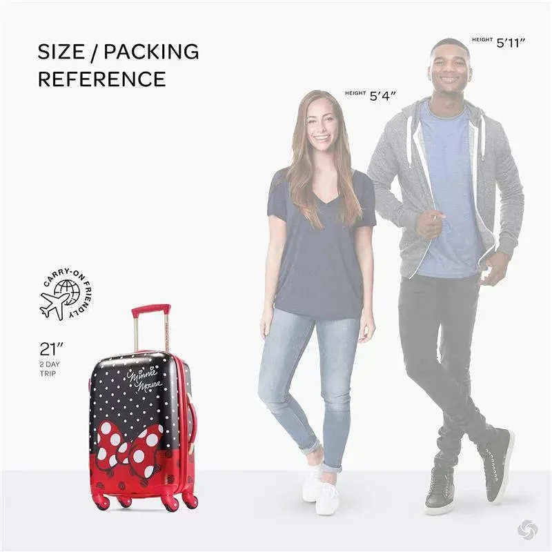 Samsonite - American Tourister Disney Hardside Luggage with Spinner Wheels, Black, Red, White, Minnie Mouse, 21-Inch - Image 3