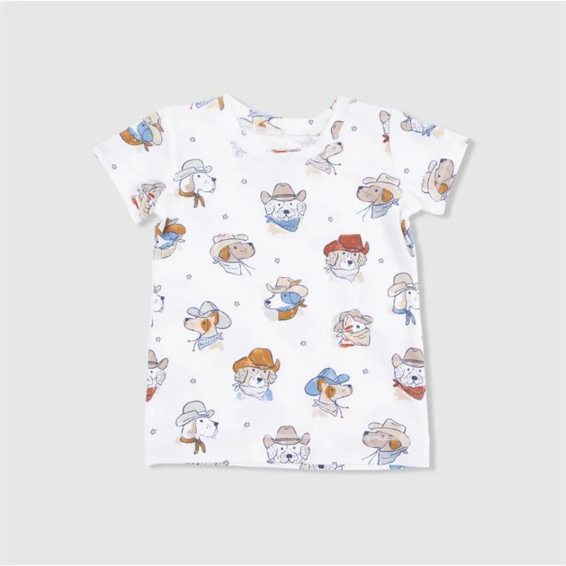 Angel Dear Baby Boy Cowdogs Short Sleeve Loungewear Set - Image 3