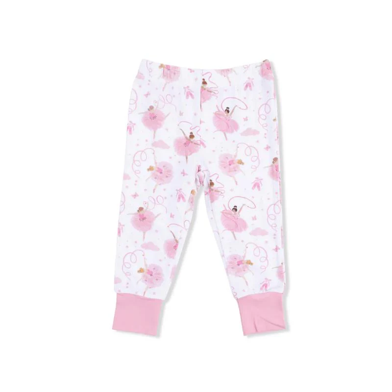 Angel Dear Baby Girl Ribbon Ballerinas Short Sleeve Loungewear Set - Image 5