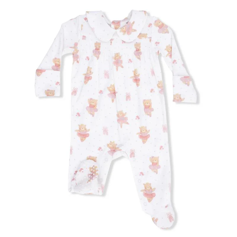 Angel Dear Baby Teddy Bear Ballerina Smoked Peter Pan Snap Footie - Image 2