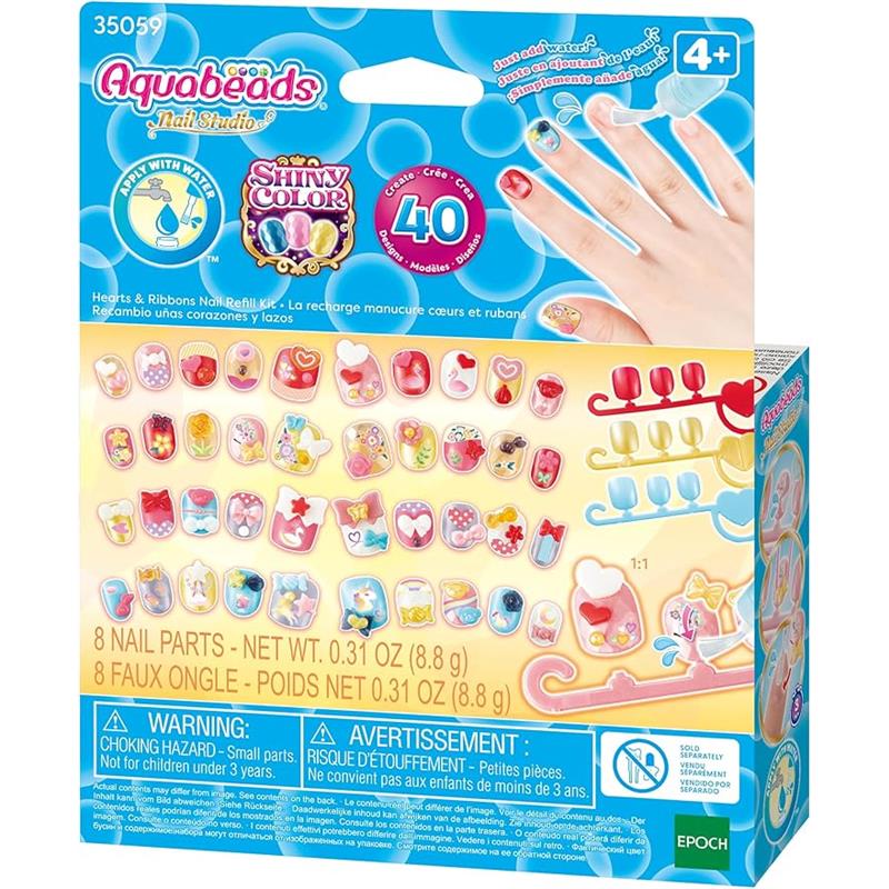 Aquabeads - Hearts & Ribbons Nail Refill Kit