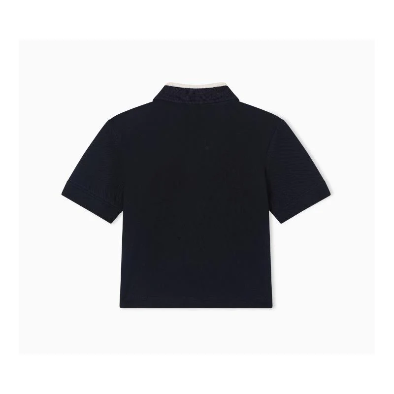 Armani Baby - Baby Boy Short Sleeve Polo Shirt, Navy - Image 3