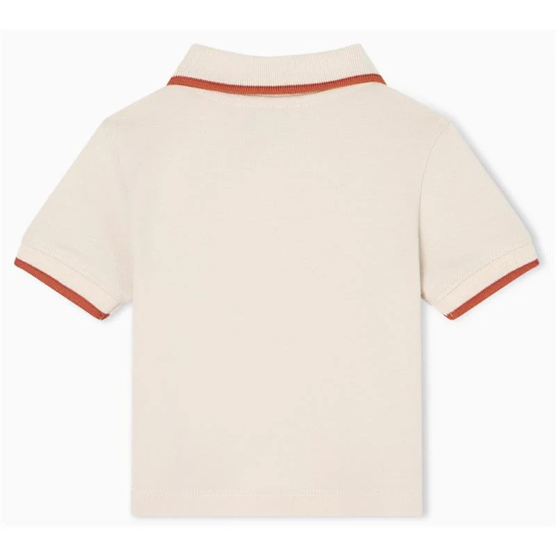 Armani Baby - Baby Boy Short Sleeve Polo Shirt With Piping Detail Oak - Image 2