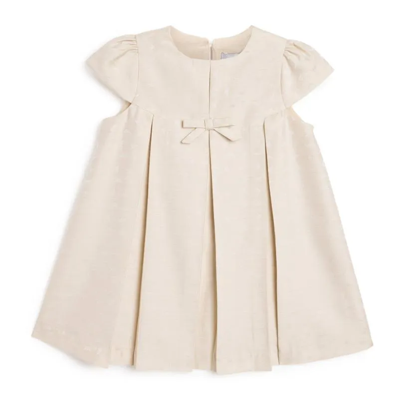 Armani Baby - Baby Girls Beige Jacquard Eagle Dress