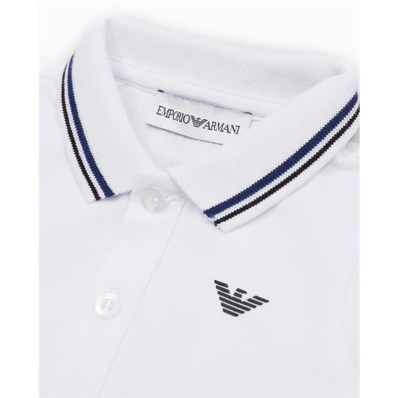 Armani Baby - Boy Essential Short Sleeve Polo, White - Image 3