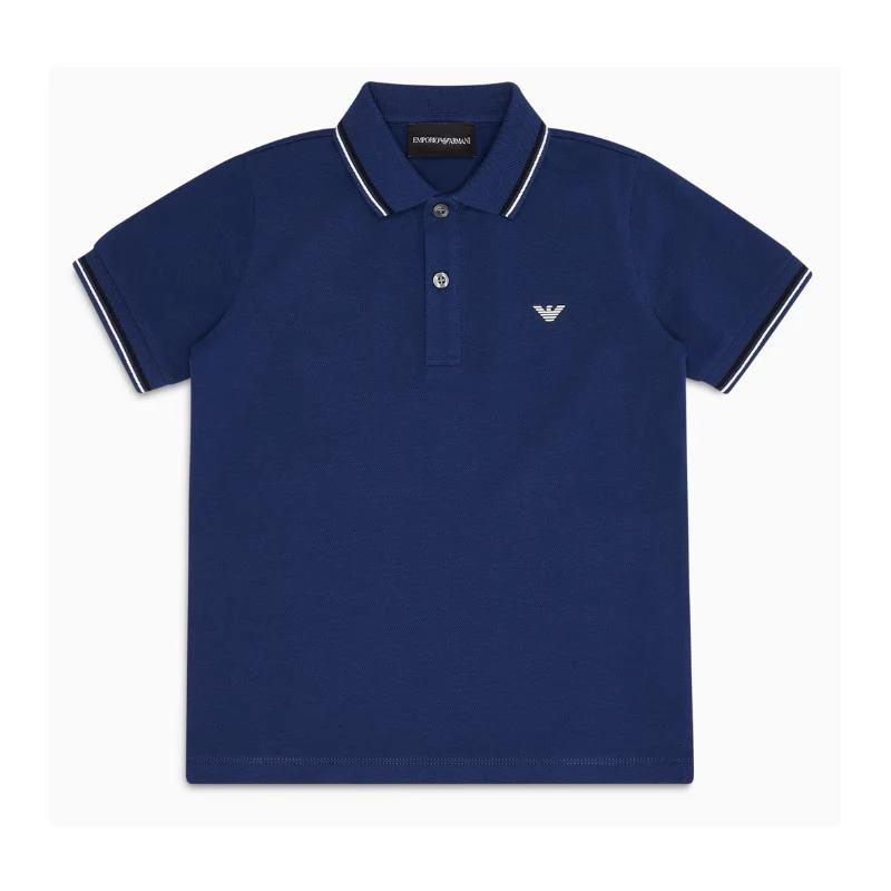 Armani Baby Boys Short Sleeve Polo Shirt, Chambray