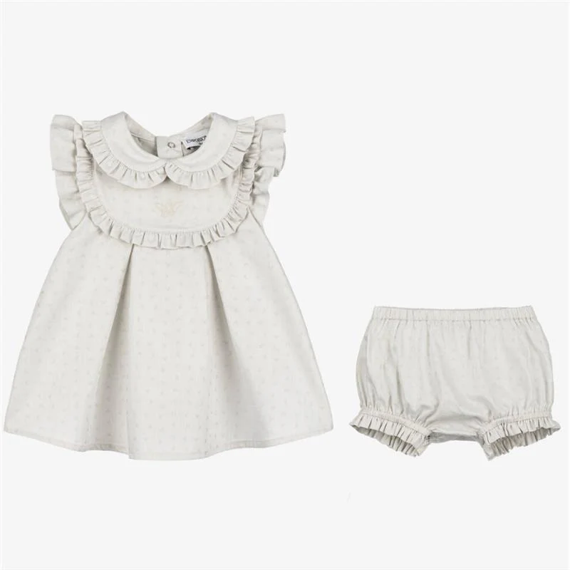 Armani Baby - Girls Logo Dress With Shorts Grey - Image 3